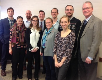Rep. Bishoff Dean Burke and OU-HCOM student leaders on the Dublin Campus